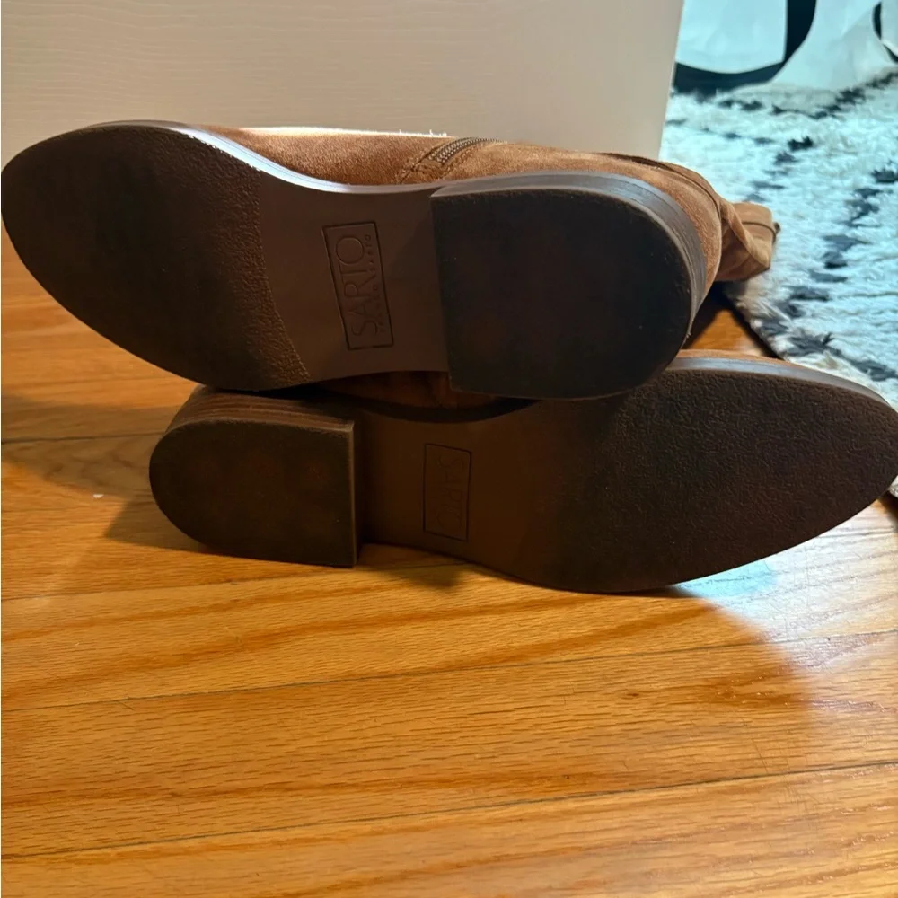 Franco Sarto Brown Suede Knee-High Boots - Picture 3 of 5